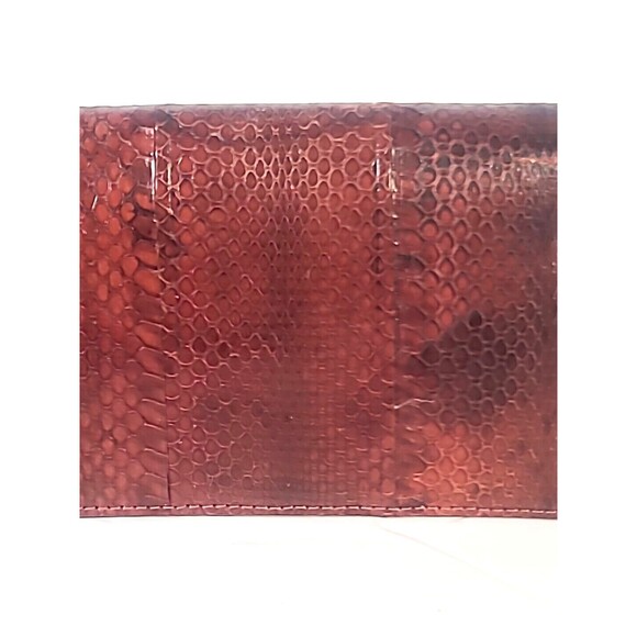 Snakeskin Clutch with Gold Chain Brown Snake Shoulder Bag Purse 70's Very Nice - Picture 15 of 16